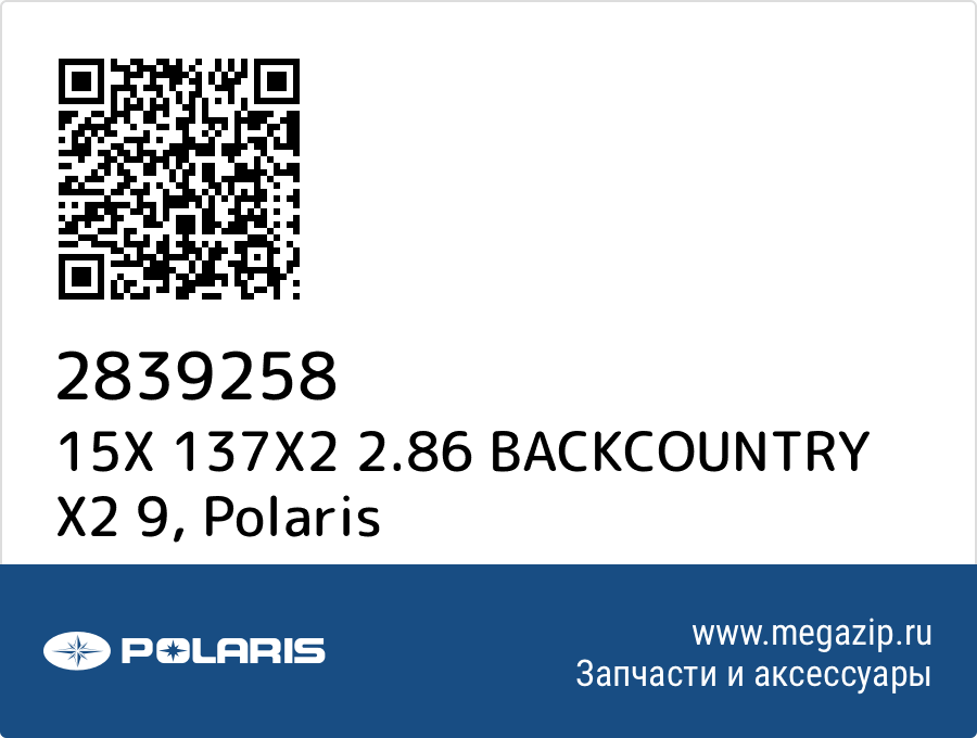 

15X 137X2 2.86 BACKCOUNTRY X2 9 Polaris 2839258