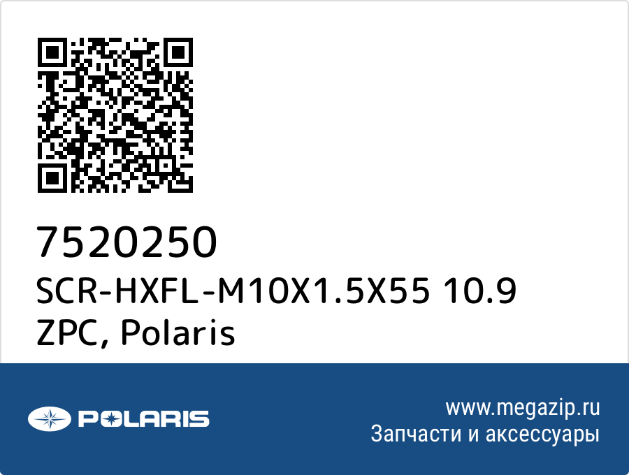 

SCR-HXFL-M10X1.5X55 10.9 ZPC Polaris 7520250