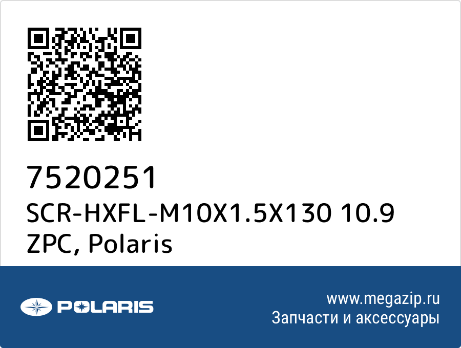 

SCR-HXFL-M10X1.5X130 10.9 ZPC Polaris 7520251