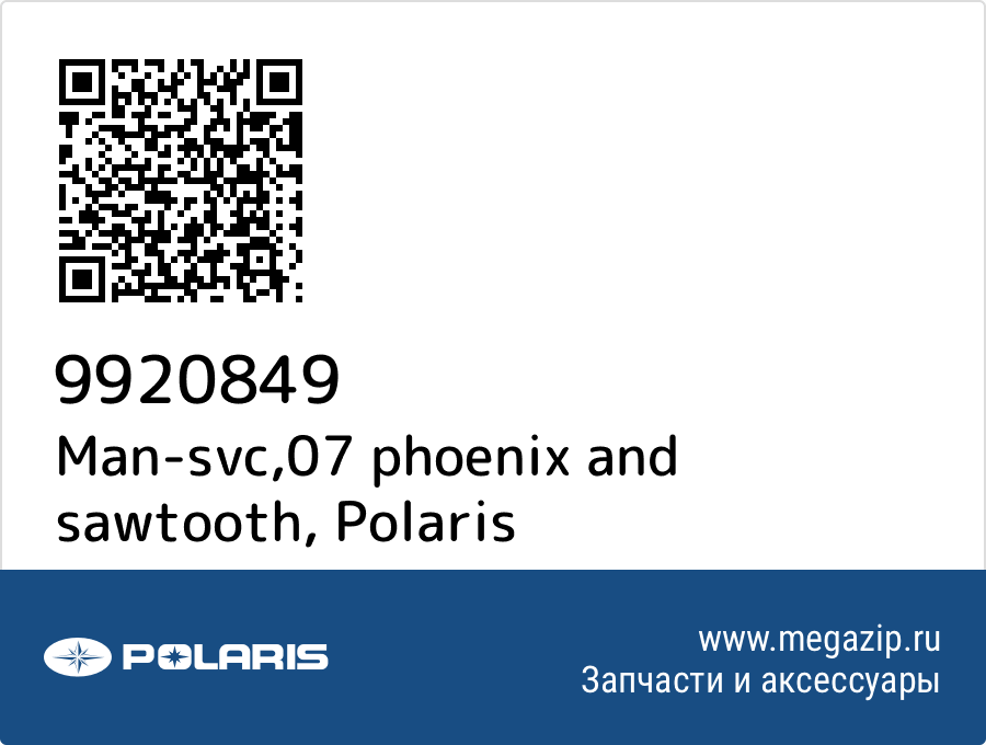 

Man-svc,07 phoenix and sawtooth Polaris 9920849