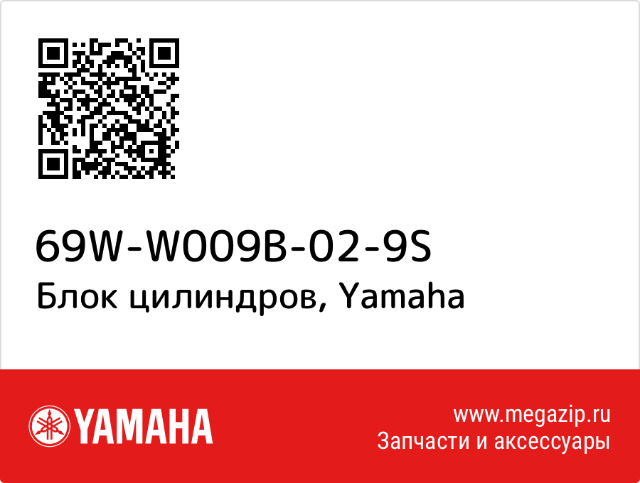 

Блок цилиндров Yamaha 69W-W009B-02-9S