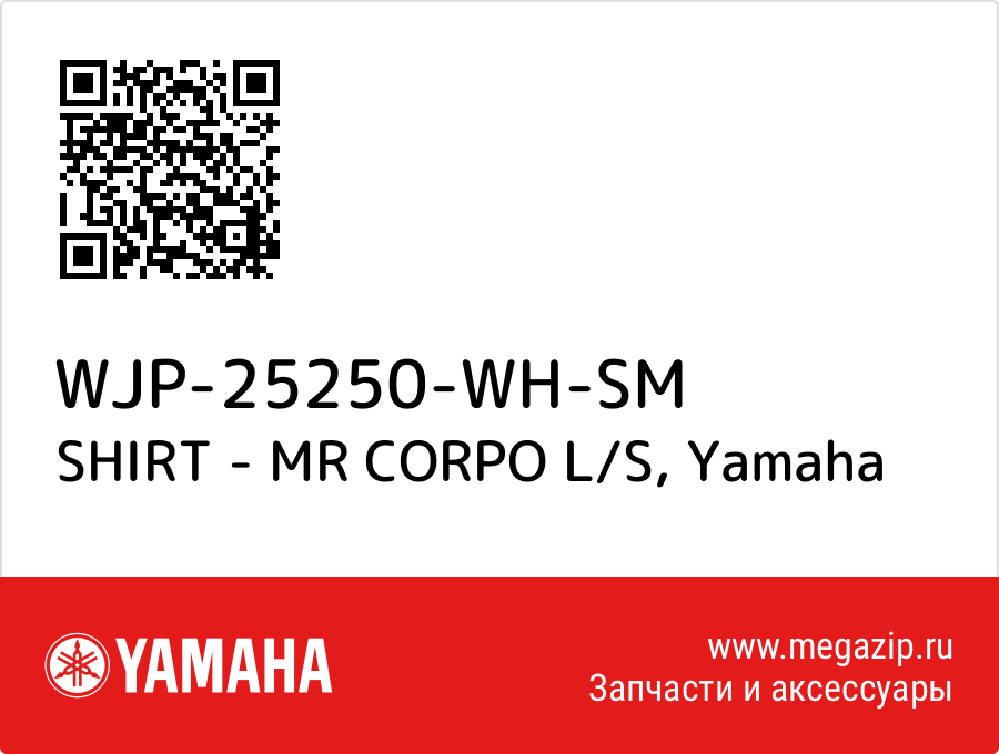 

SHIRT - MR CORPO L/S Yamaha WJP-25250-WH-SM